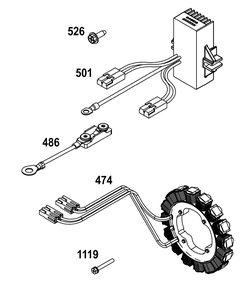 Alternator Group Diagram and Parts List for 305777-3136-G1  Briggs and Stratton Engine